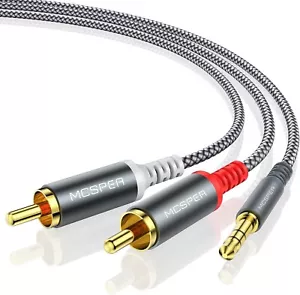 Cinch auf 3,5 mm AUX Kabel, (6,6 Fuß) 3,5 mm 1/8 auf Cinch 2 Stecker Kopfhörer Klinke Ad... - Bild 1 von 6