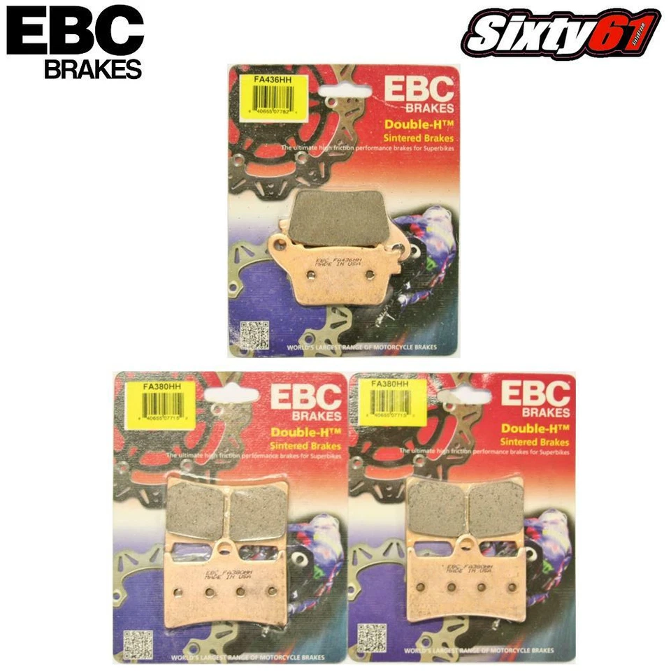 Pastillas de freno delanteras traseras Yamaha R6 2017 2018 2019 2020 EBC sinterizadas (3 juegos) Foto 1 de 1