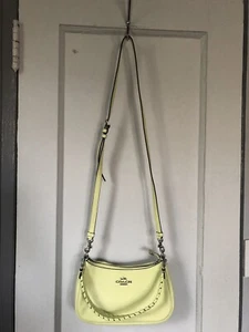 Bolso bandolera de hombro COACH Hobo verde brillante cuero guijarros - Imagen 1 de 9