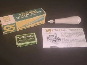 Vintage NEW IN BOX Speedball Linoleum Cutter No. 4131 with 5 Blades and Box - Picture 1 of 6
