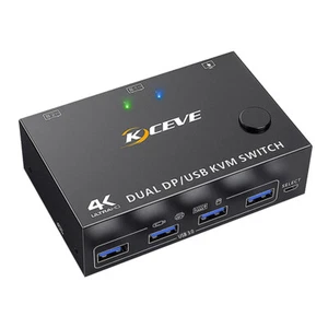 Commutateur HDMI DisplayPort DP USB KVM 2x2 4K 60Hz entrée mixte double moniteur ordinateur - Photo 1/9