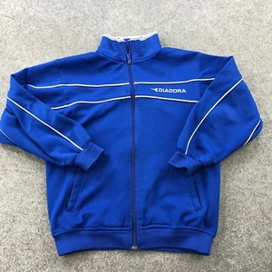 Diadora Jacket Boys Medium Blue Full Zip Bomber Soccer Warm Up Youth - Picture 1 of 8