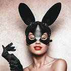 Seksowna skórzana maska króliczka kot dla kobiet dziewczynki impreza bdsm fetysz kot głowa maska na oczy