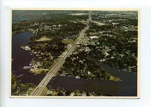 Port Richey FL Florida vista aérea, casas, calles, puerto deportivo, carretera, 4" X 6" - Imagen 1 de 2