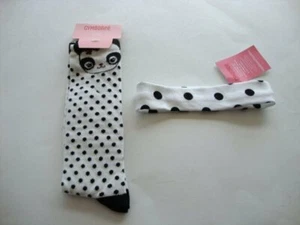 Gymboree HOLIDAY PANDA Knee High Socks Size 3 - 4 & Soft Headband - NEW - Picture 1 of 12
