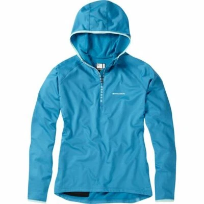 Madison Zena Women's Long Sleeve Hooded Cycling Top, Biking, Caribbean Blue. - Image 1 of 4