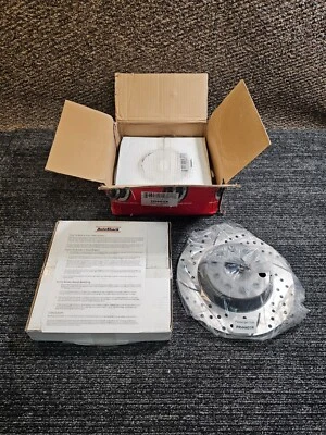 (CANTIDAD 2) Rotores de freno traseros perforados AutoShack negros para Audi A3 Quattro 2005-2009 Foto 1 de 4