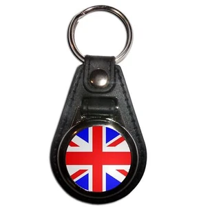 Union Jack UK Flag Plastic Medallion Key Ring (61mm x 38mm) - Picture 1 of 12