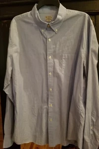 J. Crew Men’s Button Down Solid Blue Long Sleeve Shirt Tailored Fit XL - Picture 1 of 4