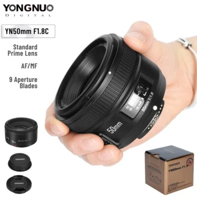 YONGNUO YN50mm F1.8 AF & MF Large Aperture Lens For Canon EF 60D 70D 5D2 5D3 T5 - Image 1 of 4