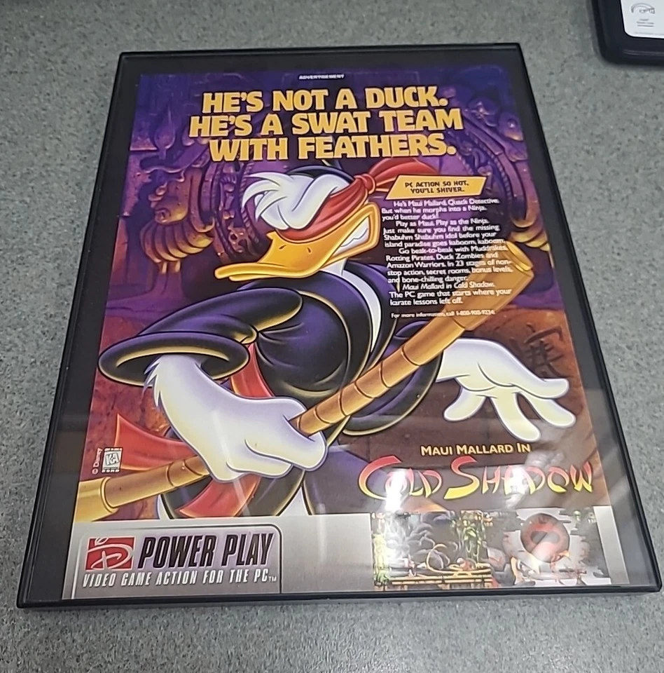 Donald Duck Maui Mallard Cold Shadow Disney Video Game Print Ad Framed 8.5x11  - Image 1 of 1