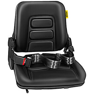 VEVOR Universal Forklift Tractor Seat Mower PVC Adjustable Backrest Safety Belt