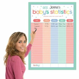 Baby Shower Party Games Guessing Statistics Activity Unisex Boy Girl Supplies - Picture 1 of 2