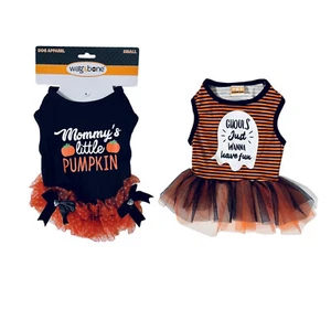 Hunde Halloween Bekleidung Kostüm Mama's kleiner Kürbis & Ghule Größe. S - NEU - Bild 1 von 7
