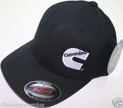 Cummins hat ball cap fitted flex fit flexfit stretch cummings dry black wicking! - Image 1 of 2