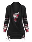 Women's Long Sleeve Check Plaid T-Shirt Tops Ladies Slim Fit Pullover Blouse Tee