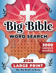 Bible Word Search Book for Adults Large Print: 3000 Unique Word Puzzles - Picture 1 of 12