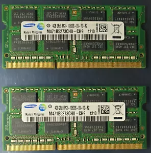 Samsung 8GB 2X4GB DDR3 2RX8 1333MHz PC3-10600S 204pin Laptop Memory RAM Apple - Picture 1 of 1