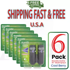 6X Nicorette Spray Bucal Quickmist Berry 1mg 13,2ml X 2ct-PACK 6-ENVÍO GRATUITO - Imagen 1 de 4