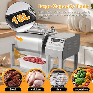 18L Meat Vacuum Tumbler Marinator Vegetable Chicken Beef Rotation Curing Machine - Picture 1 of 11