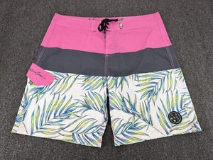 Maui & Sons Para Hombre Rosa Board Shorts Bañador Cordón Carga Bolsillo Talla 38 - Imagen 1 de 10