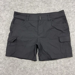 Eddie Bauer Shorts Women Size 16 Black Chino 6" Inseam Nylon Outdoors Fits 36X6 - Picture 1 of 18