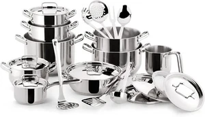 Lagostina sfiziosa 24 pz Batteria set di pentole inox adatte ad induzione, - Foto 1 di 11
