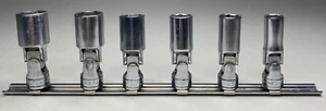 Set Of 6 Vtg Snap On 3/8" Drive FSU Universal Swivel Sockets SAE 6 Point USA - Picture 1 of 14