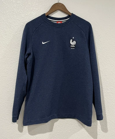Nike France FFF Soccer Sweatshirt Adult Large Navy Blue Mens Cover