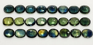 52213 - 24 Oval Cut Australian Teal, GreenS, Parti Coloured Sapphires 21.06 cts 