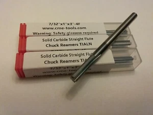 3pcs 7/32" Solid Carbide chucking reamer Tialn Coated 4 straight flute 515-TN732 - Picture 1 of 3