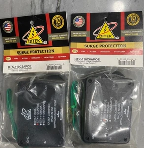 DITEK Video Surveillance Surge Protection DTK-110C6APOE (NEW) FREE Shipping - Photo 1/3