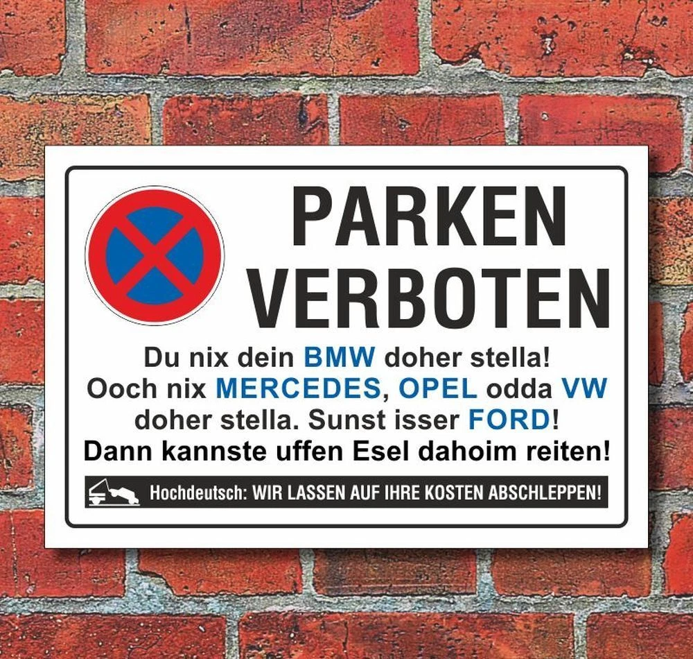 Parkverbot Schild Individuell Gestalten – Alu-Verbund Oder Kunststoff In Verschiedenen Größen (DIN A5 Bis A1)
