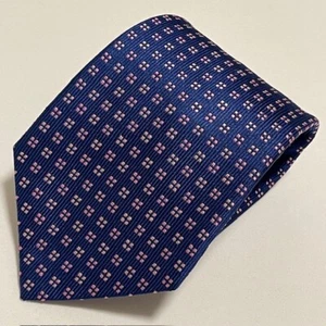 Corbata Turnbull & Asser Clásica Dapper Azul Cuadrados Geométrica Hecha a Mano en Inglaterra - Imagen 1 de 22