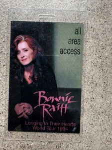 Bonnie Raitt Longing in their Hearts World Tour 1994 All Area Access Pass Vtg - Picture 1 of 2