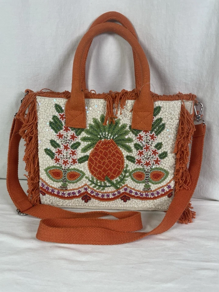 Bandolera A&B Edición Limitada Cuentas Naranja Piña con Flecos Naranja Foto 1 de 4