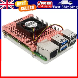Dissipatore in rame custodia in metallo guscio di raffreddamento passivo per Raspberry Pi 5 (con ventola). - Foto 1 di 6