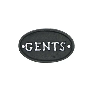 Vintage Cast Iron Gents Men's Room Wall Sign Rustic Bar Pub Bathroom Door Decor - Picture 1 of 5