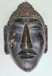 ASIATISCH THAI? ANTIKE HOLZMASKE von BUDDHA handgeschnitzt BUDDAH - Bild 1 von 6