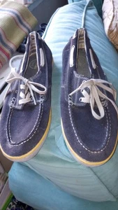 Clarks Herren 63561 Gr. 11 M Blau Leder Slipper Halbschuh Boot Deck Schuhe - Bild 1 von 6