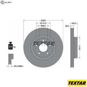 2x BRAKE DISC 92323605 FOR KIA STINGER/Hatchback/Van GENESIS G70/Shooting 2.2L - Picture 1 of 9