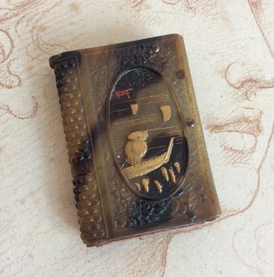 Ancien Pyrogène Celluloïd façon Ecaille Décor Chinois XIXème - Photo 1/4