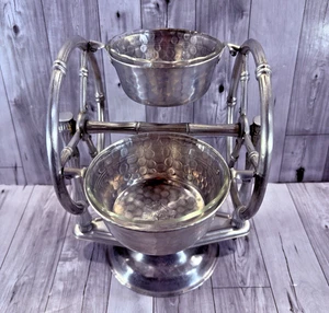 Vintage Everlast Forged Aluminum Ferris Wheel Moving Server w/Pyrex Bowls MCM - Picture 1 of 13