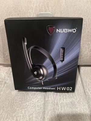 NEW NUBWO Computer Headset HW02 with Microphone Noise Canceling Microphone - Image 1 of 4