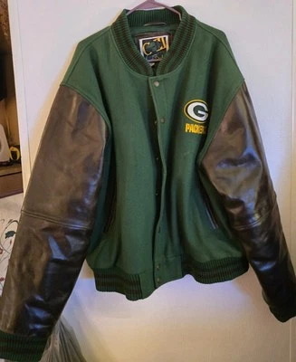 Carl Banks G-III G3 Green Bay Packers Leather Bomber Jacket Coat Men’s Size XL - Image 1 of 4