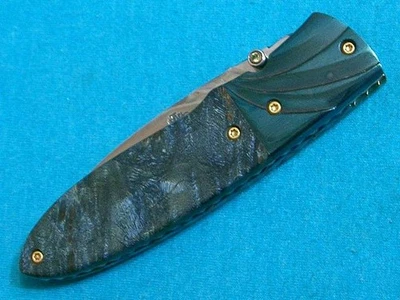 RARE SUCHAT CUSTOM KNIVES ART DAMASCUS WHARNCLIFFE LOCKBACK FOLDING KNIFE KNIVES - Image 1 of 4
