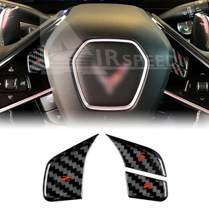 Real Carbon Fiber Voice Control Button Panel Cover For Corvette C8 20-2024 - Imagen 1 de 9