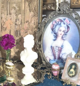 Vintage Rokoko Revival Oval Chromolithograph Portrait Of A Lady - Bild 1 von 3