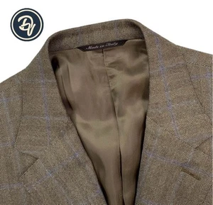 Blazer Ajustado De Hombre 44 R Canali Marrón Claro A Cuadros - Imagen 1 de 13
