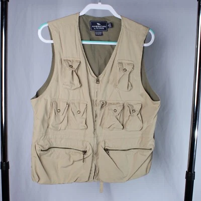 Chaleco American Living Vintage Años 90 M Cremallera Exterior Utilidad Caza Pesca Para Hombre Foto 1 de 4